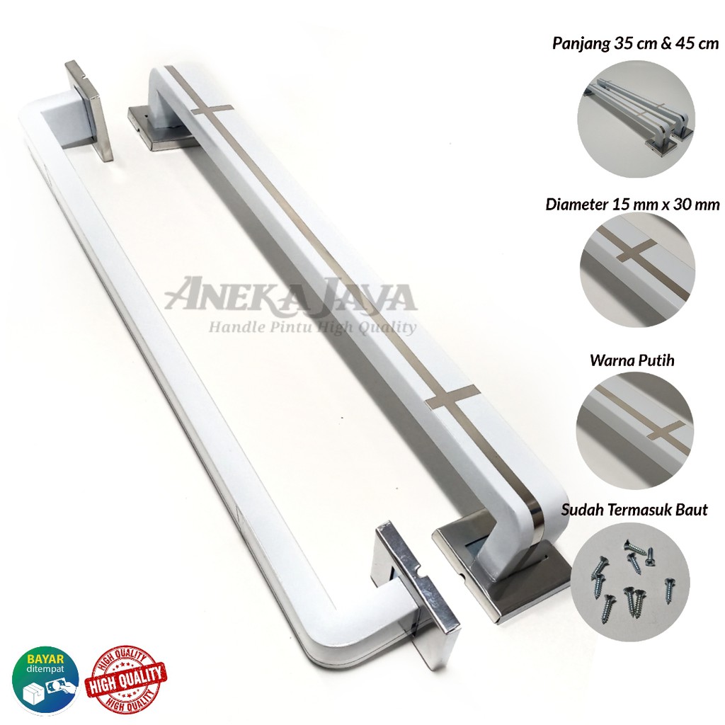 Handle Pintu rumah putih 35 cm 45 cm 60 cm / Tarikan Pintu / Pegangan Pintu minimalis / gagang pintu