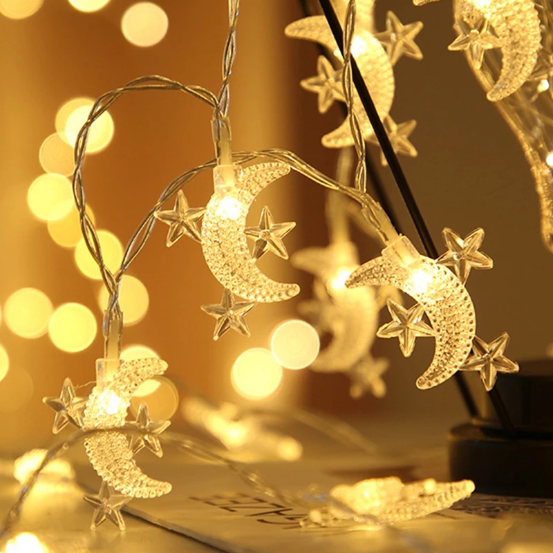 [1.5M/3M Warm White &amp; Colorful Curtain Fairy Lights] [Battery Powered Copper Wire Stars and Moon Fairy Lights] [Indoor Led String Lights] [Decorative Night Light]