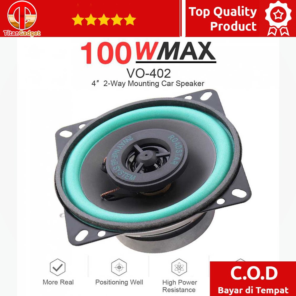 Speaker Subwoofer Mobil HiFi 4 Inch 100W 1 PCS - VO-402 TitanGadget