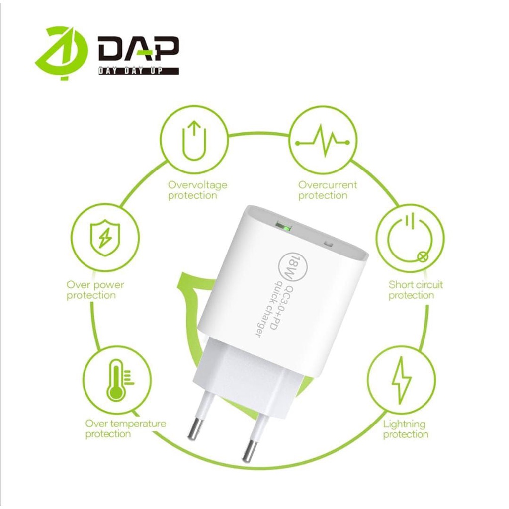 (DAP) D-AP5N Charger Power Super 18W Quick Charge PD+QC3.0 POWER DELIVERY 3A DAP CHARGER