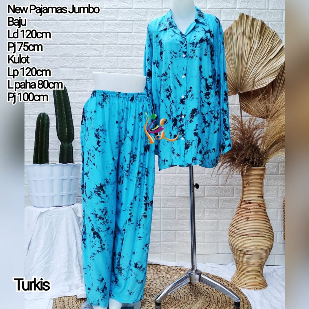 Setelan Pajamas Smoke Tie dye LD 120 Set piyama