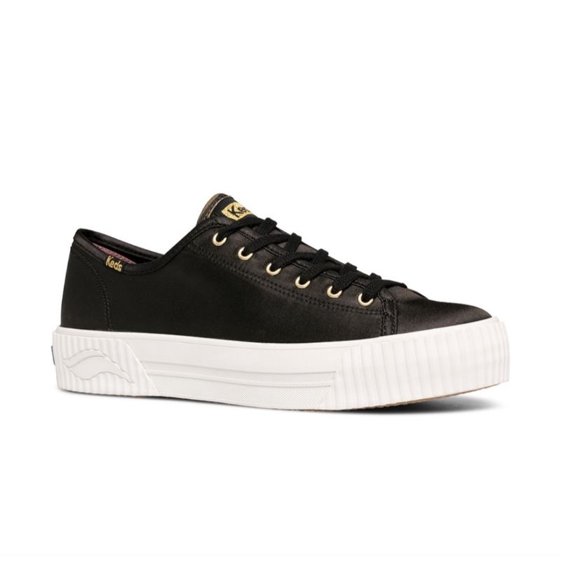 Keds Sepatu Wanita baru ORIGINAL -TRIPLE KICK AMP SATIN BLACK size 38