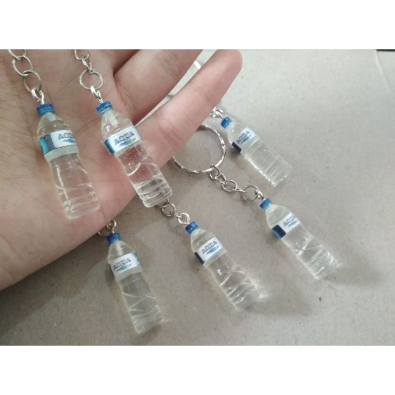 GANTUNGAN KUNCI BOTOL Air Bening Miniatur resin