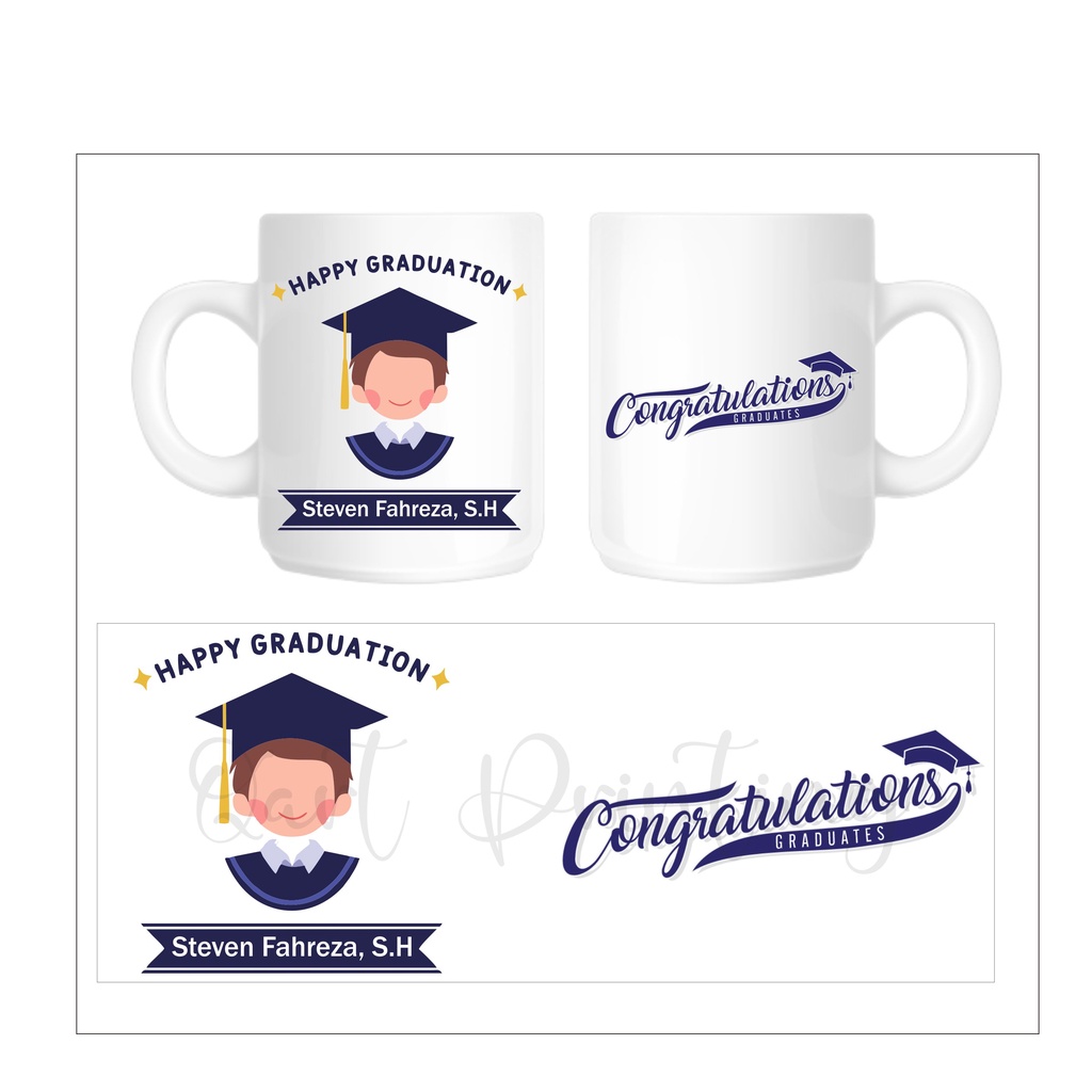 mug graduation cowok / hadiah wisuda / gelas wisuda / kado wisuda / gift graduation