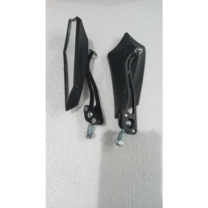 Spion Motor Batman Model lipat / Spion Motor Variasi honda yamaha suzuki/ Spion Koso Segi Lima Batman Termurah-FULL HITAM