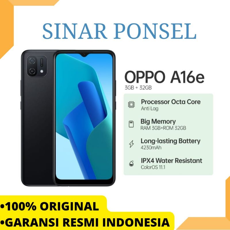 OPPO A16e RAM 3/32 A16e GARANSI RESMI