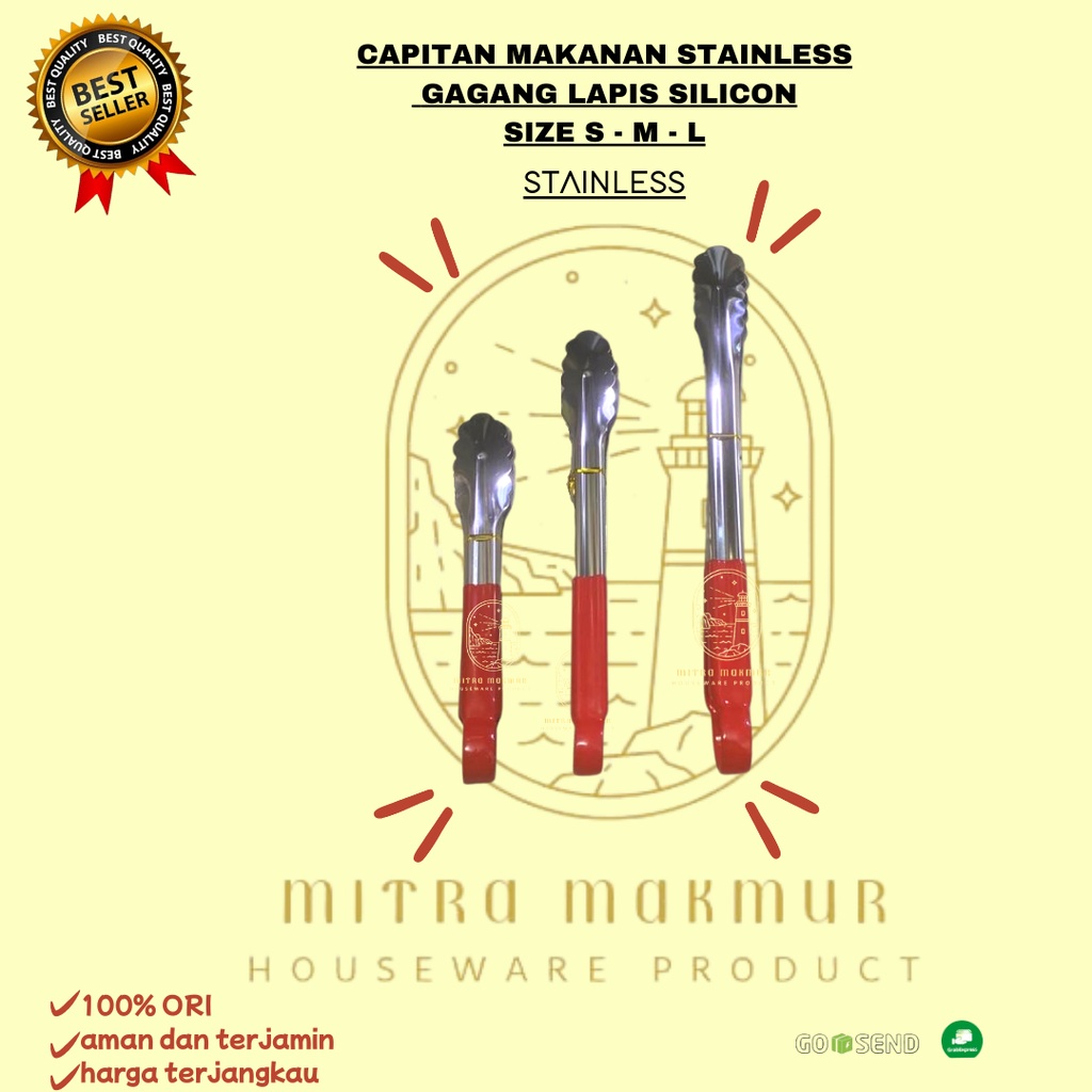 NEW!! CAPITAN MAKANAN STAINLESS LAPIS SIZE S-M-L / CAPIT LAPIS SILICON