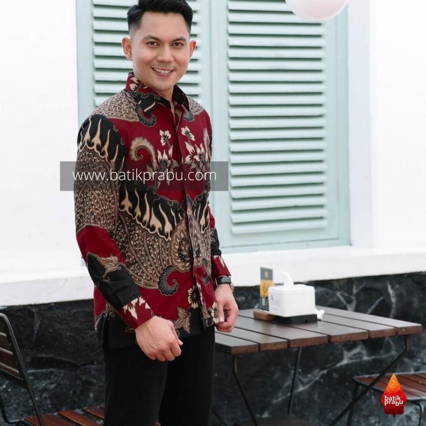 ✵ Kemeja Batik Prabu Bahan Katun Baturaden Reguler Fit A556 ℗