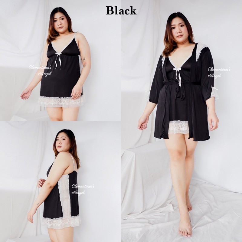 Lingerie kimono jumbo wanita Daphne plus size baju tidur big size sexy