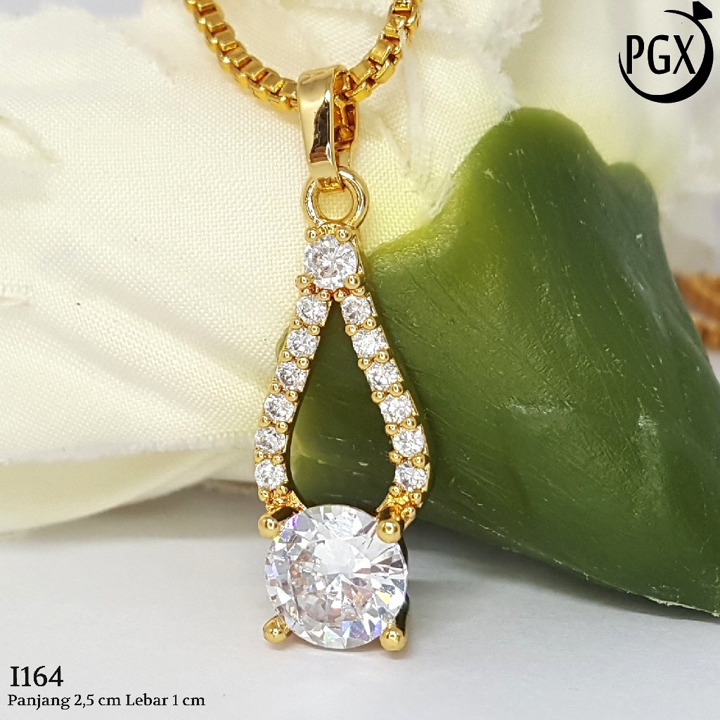 PGX Liontin Kalung Xuping Wanita Perhiasan Lapis Emas Aksesoris Fashion - I164