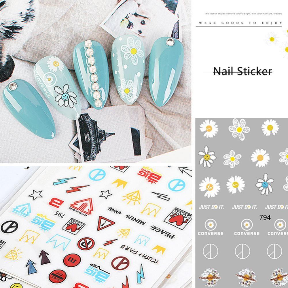 Timekey Stiker Kuku 3D Motif Bunga Aster Kecil Untuk Dekorasi Nail Art DIY A4K4