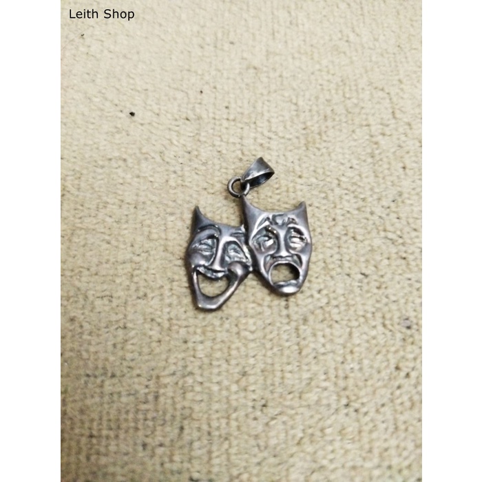 Kalung Silver Perak Laughing Face Bandul Aksesoris Pria Bali