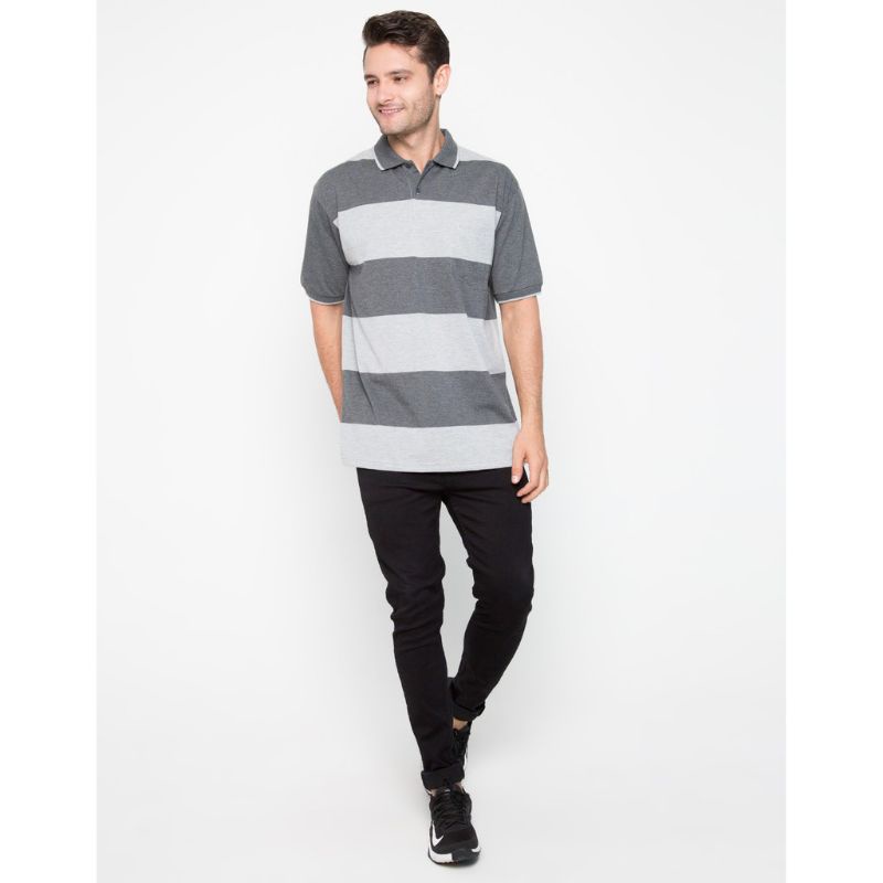 SALE Cole Polo Basic Stripe - Misty Medium L