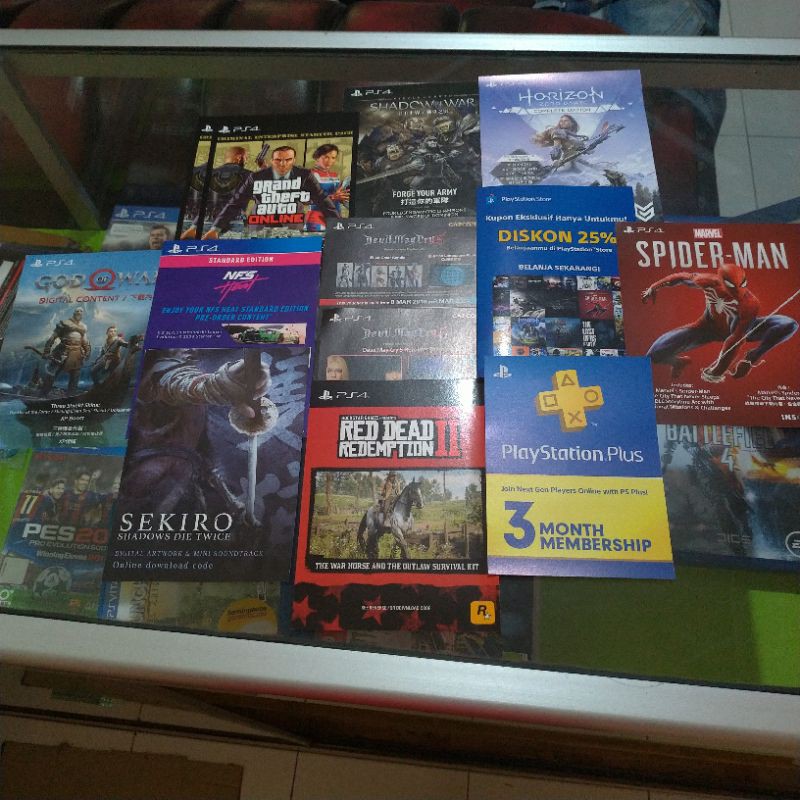 Macam2 DLC Game PS4 GTA V Spiderman Rdr 2 Nfs Heat God of war Sekiro DMC V dll Kode ps 4