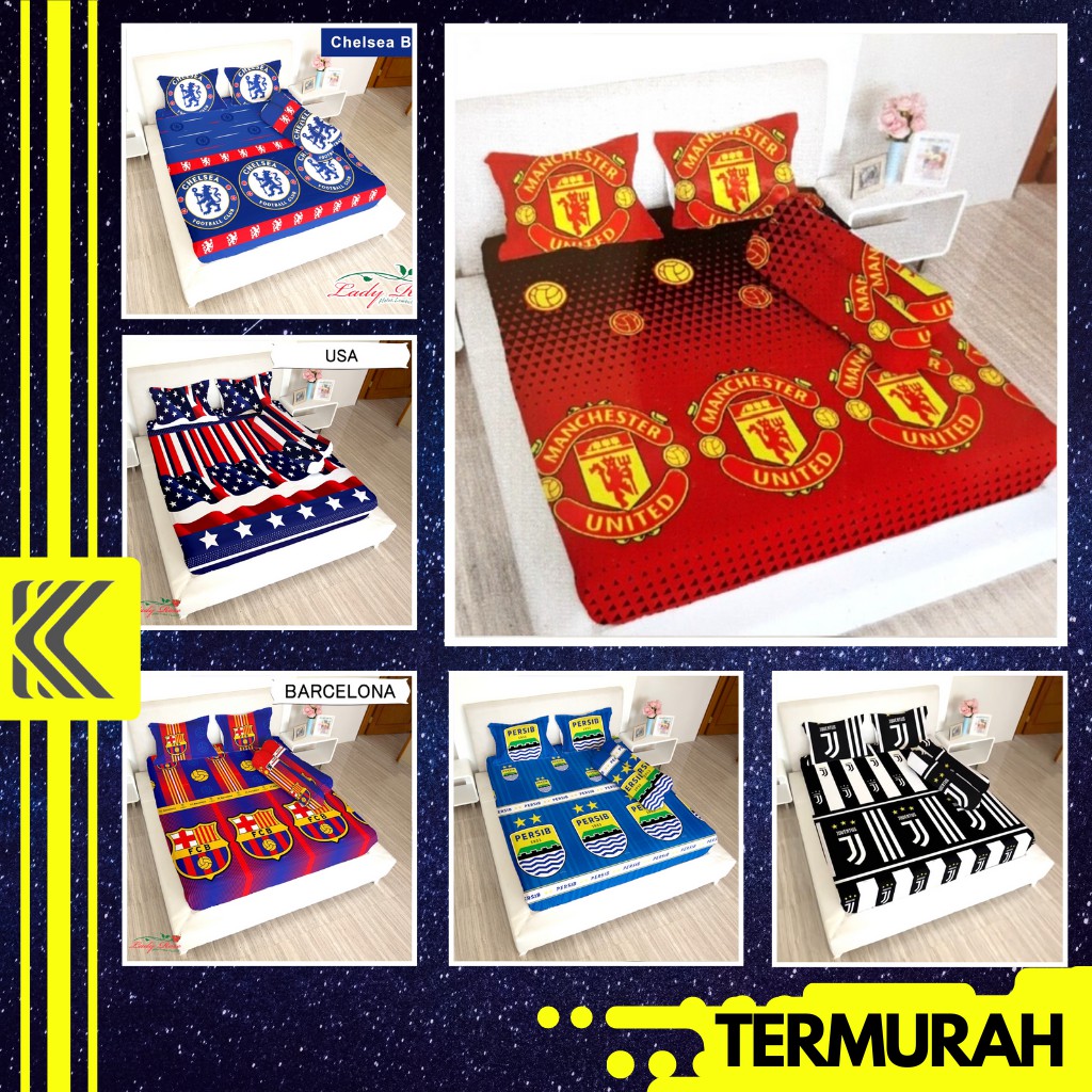 SPREI BOLA LADY ROSE - SEPRAI LADYROSE BOLA - SEPREI MOTIF BOLA MANCHESTER UNITED MU PERSIB BARCA SEPREI AESTHETIC SEPRAI CANTIK SEPRE PROMO ANTI LUNTUR MOTIF LADYROSE PLUS SARUNG BANTAL SPREI DEWASA ALAS KASUR SPREI ADEM