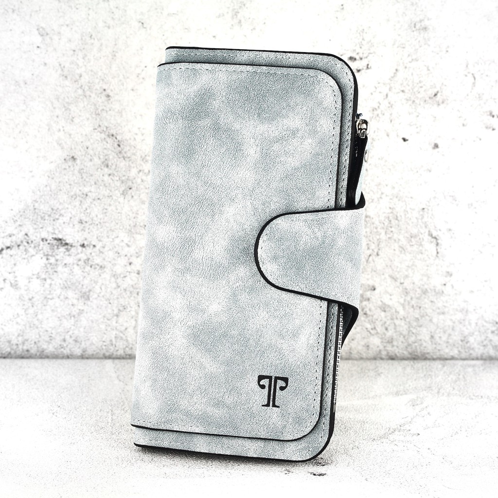 TOKOKOE - Dompet Wanita model Kecil Pendek bahan Kulit Vegan Bludru Original dengan Kotak Premium - Troy - Matua