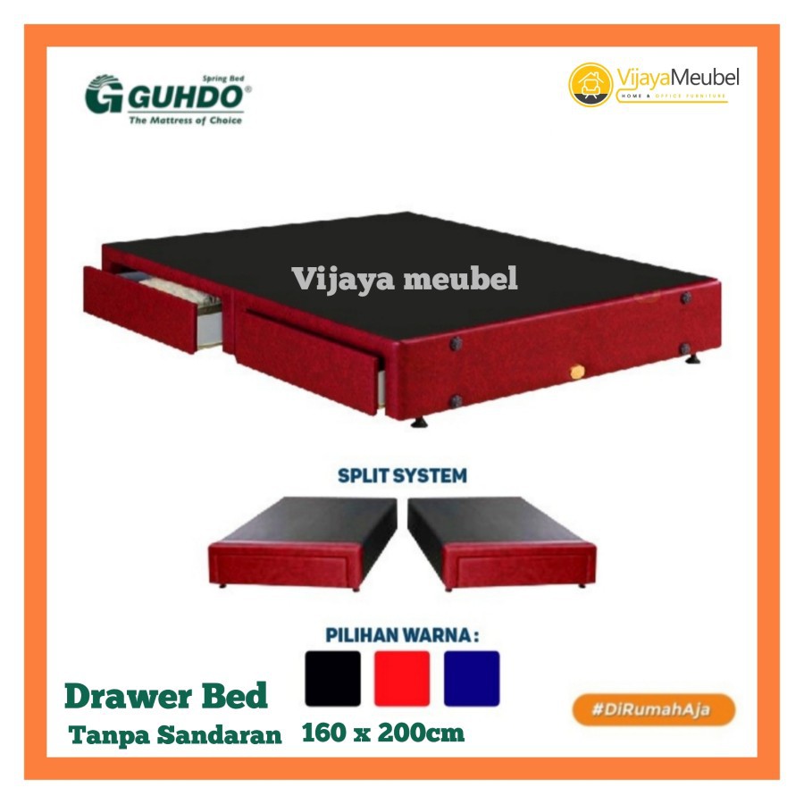 Divan Drawer bed Guhdo 160x200, Divan Drawer Tanpa sandaran