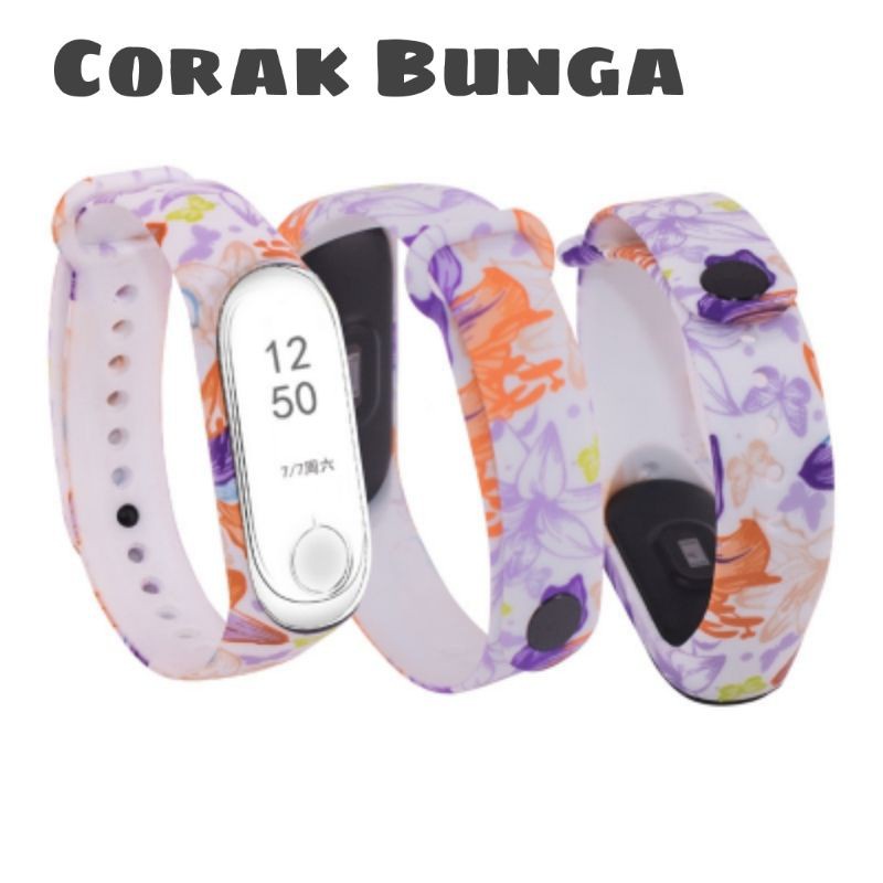 Strap Camouflage Corak untuk Mi Band 5/6 dan Amazfit Band 5 Bahan TPU lembut dan Elastis