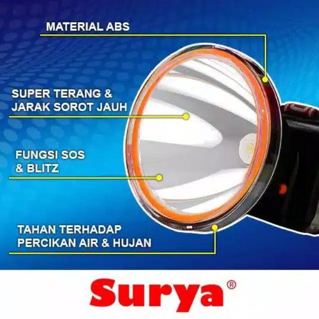 headlam head lamp outdoor - Senter Kepala Surya 50 WATT SYH T50W-1 Cahaya Putih Waterproof Headlam