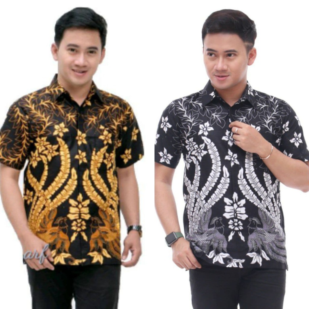 Hem Batik Pria Pendek Lawasan Sogan/Pari Sulur/Parang Black/Merak Papua Ori by Batiek