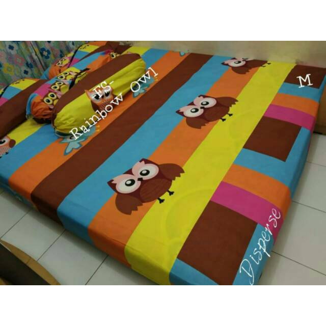 Sprei Homemade Rainbow Owl Burung Hantu Lucu Owl Warna Warni