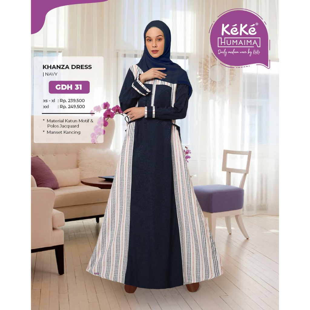 Afridah_Store ~ TERBARU  khanza Dress Keke Humaima Terbaru GDH 31 By Keke