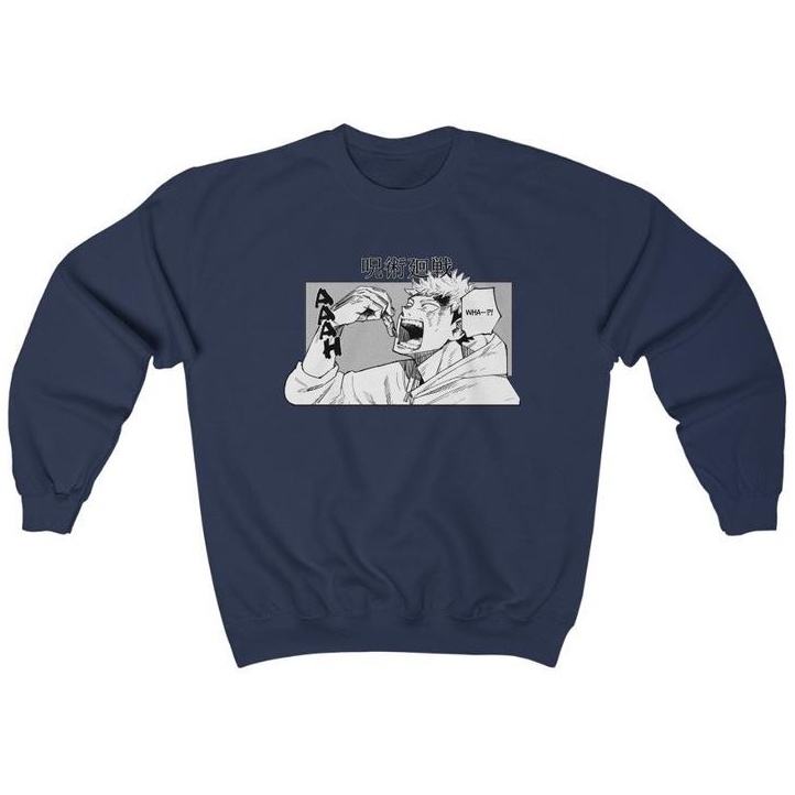 Crewneck Itadori Yuji Jujutsu Kaisen AAAH Kanji Sukuna Finger