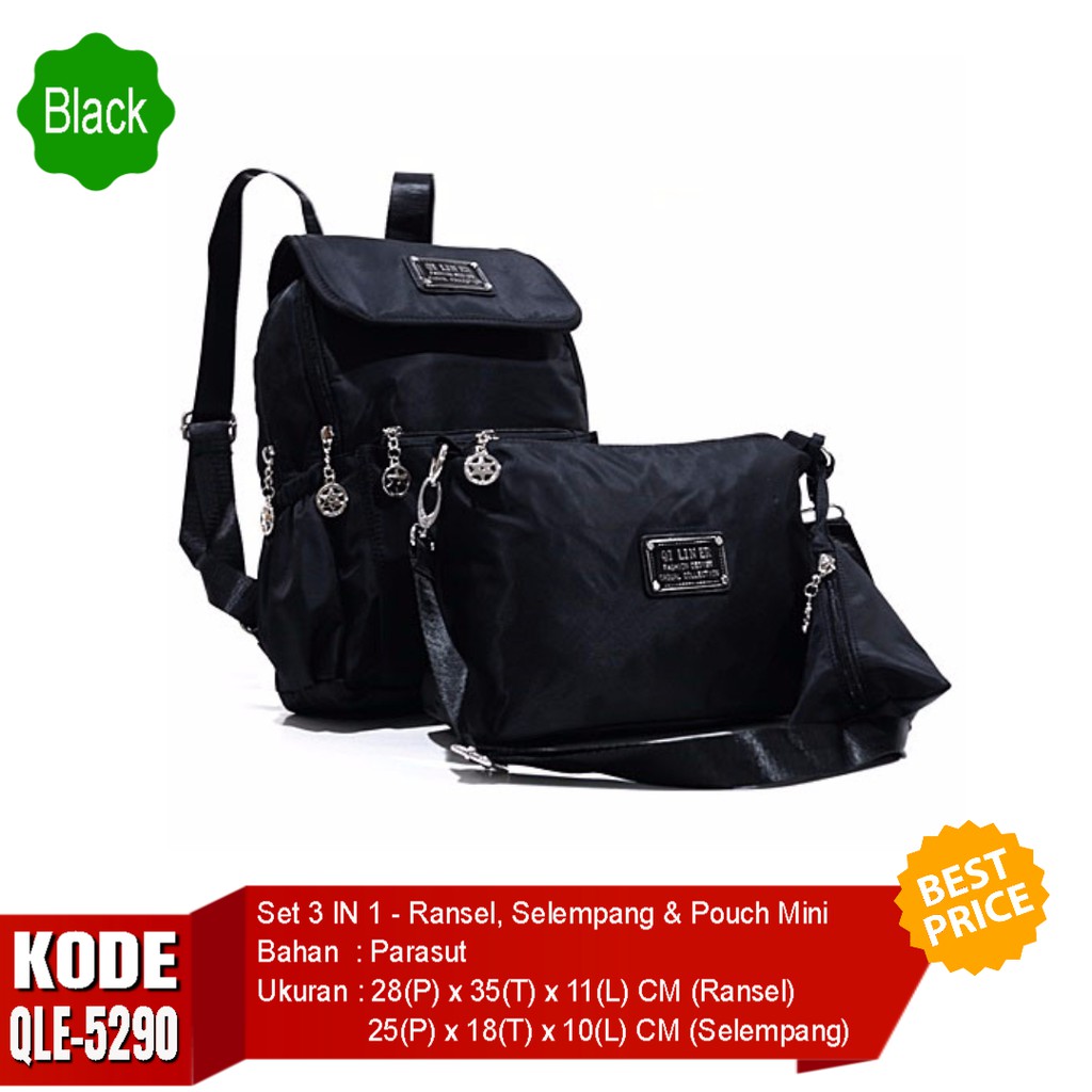 Tas Ransel Terbaru QI LIN ER-  5290 Tas Branded, Tas Ransel Wanita, Tas Selempang Wanita