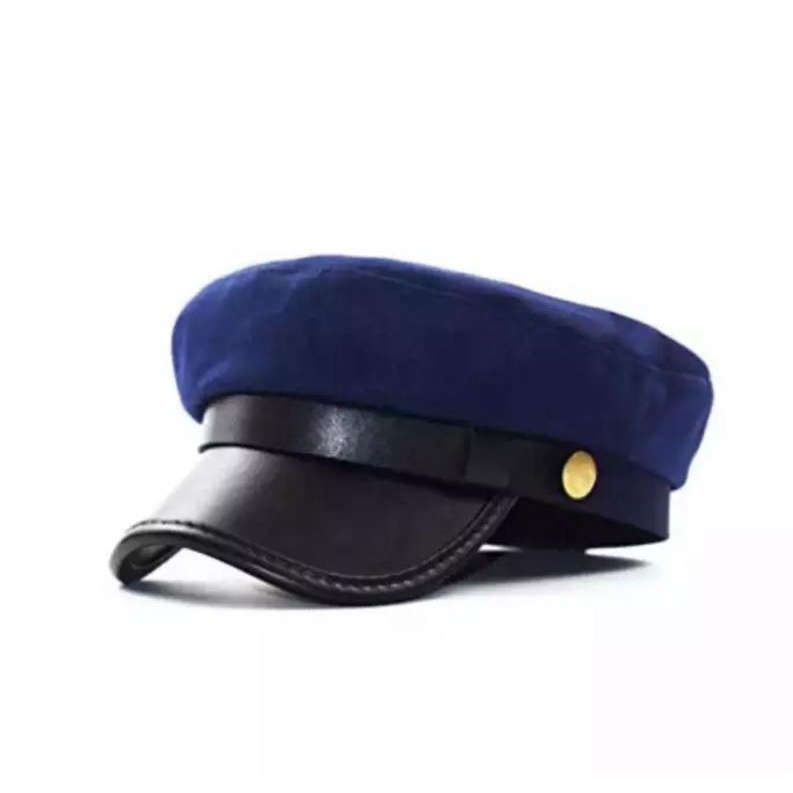 Topi Pria terbaru- Sailorman Army Topi Pelaut Leather Cap Cadet Military topi Ariel Korean style