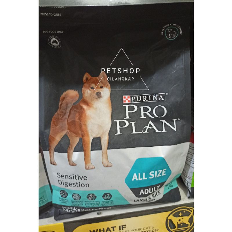 proplan medium sensitive digestion adult all size 2,5kg lamb and rice makanan anjing