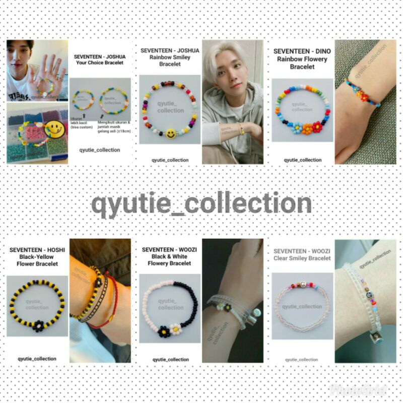 SEVENTEEN BRACELET - HOSHI DINO WOOZI JOSHUA YOUR CHOICE / GELANG MANIK KPOP