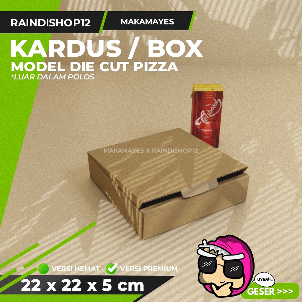 

BOX 22 X 22 X 5 CM KARDUS DIE CUT PIZZA KEMASAN PACKAGING KADO