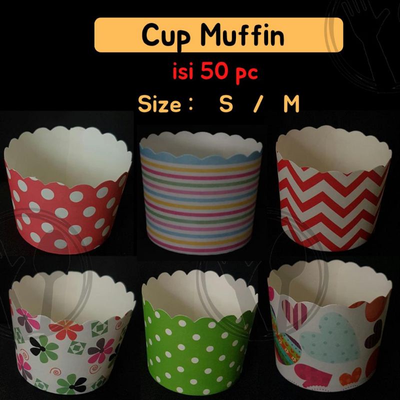 KERTAS ALAS MUFFIN CUP CAKE BOLU ROTI KUE (50PC) UKURAN S M PAPER CUP MUFFIN WADAH CUPCAKE MOTIF CUPCAKE PAPER CUPS CAKE BAKING / CUP CAKE MUFFIN KEMASAN KUE MAKANAN BAHAN KERTAS MOTIF