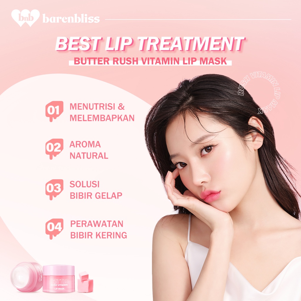 ⭐️ Beauty Expert ⭐️ BNB barenbliss Butter Rush Vitamin Lip mask Moisturizing Lip Balm「Masker Bibir Cerah」