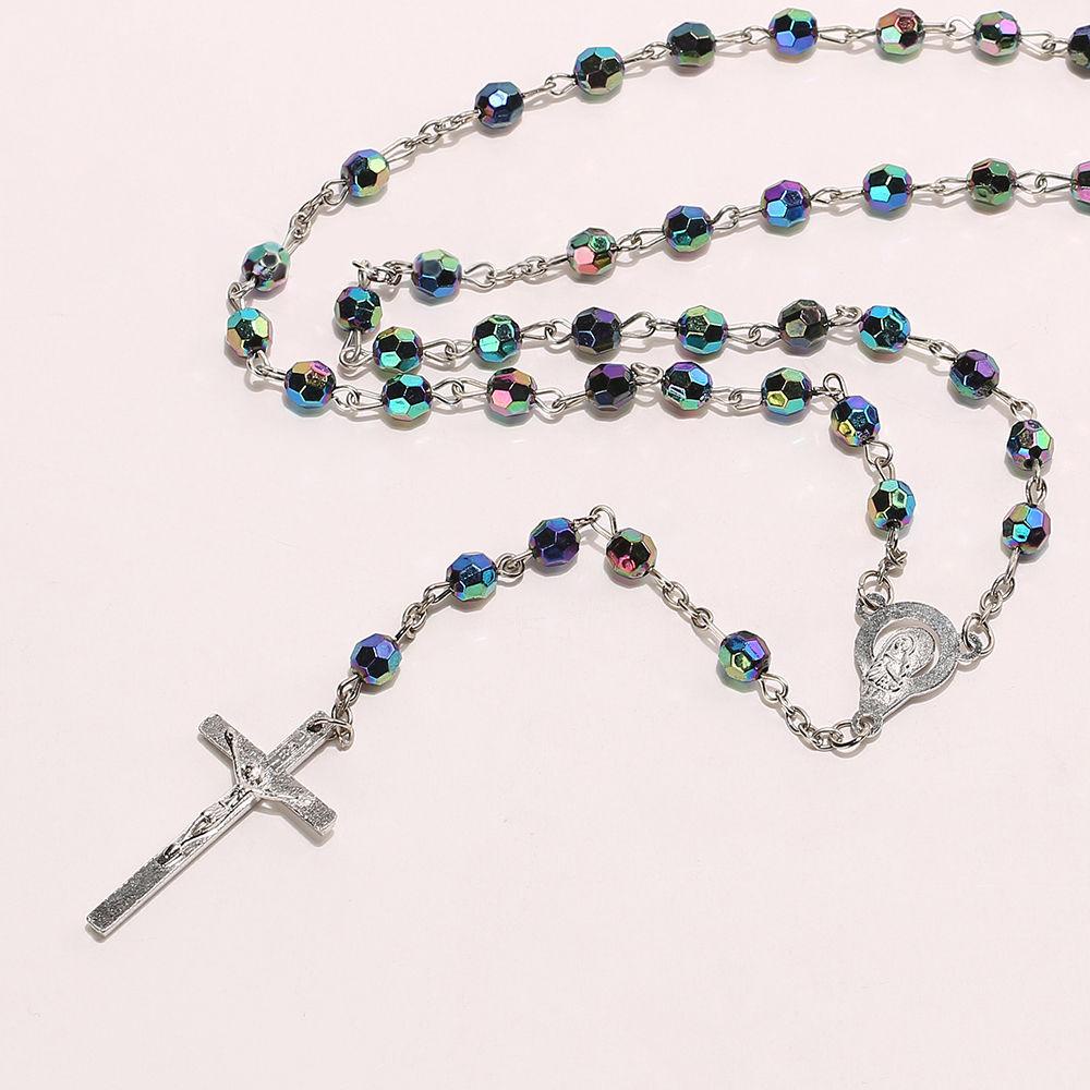 Perhiasan Kalung Salib LILY Charm Salib Rosario Beads Chain