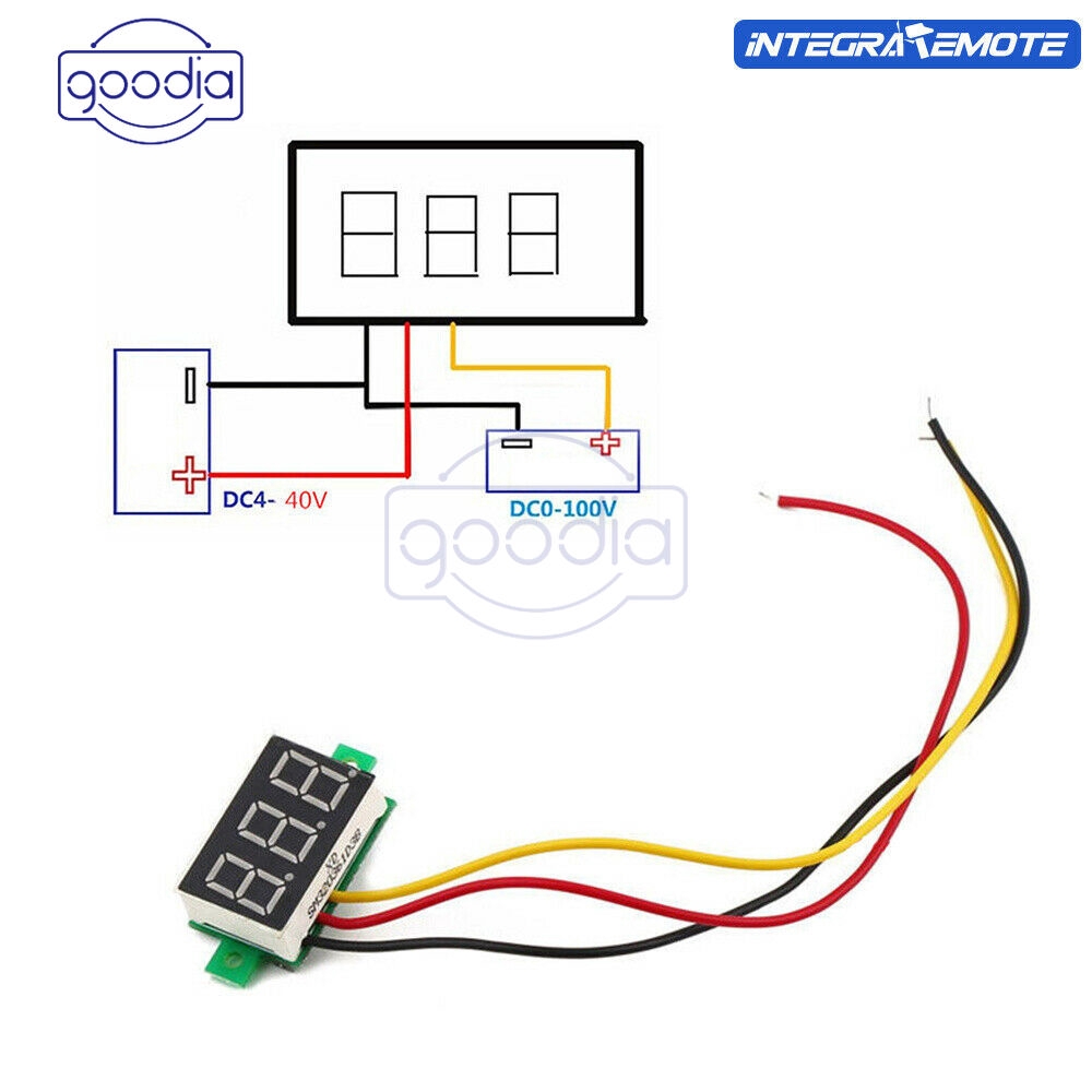 Details zu  12V 24V 0.28&quot; 3 Wire LED DC 0-100V Voltmeter Digital Display Voltage VOLT METER