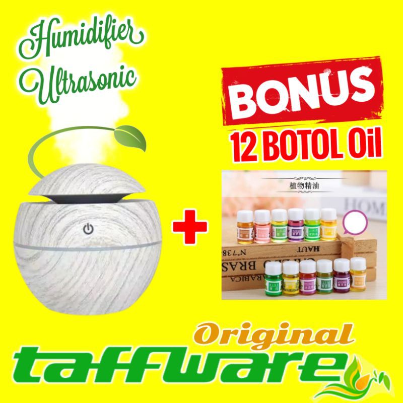 Humidifier Diffuser Aromaterapi Essential Oil Aromatherapy Disfuser Ultrasonic Pelembab Udara-Bulat - Marble