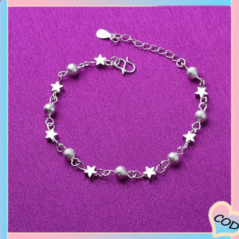 COD❤️ Manik-manik Pasir Gelang Bintang Kecil Gelang Kaki Fashion Pentagram Girls Jewelry-A.one