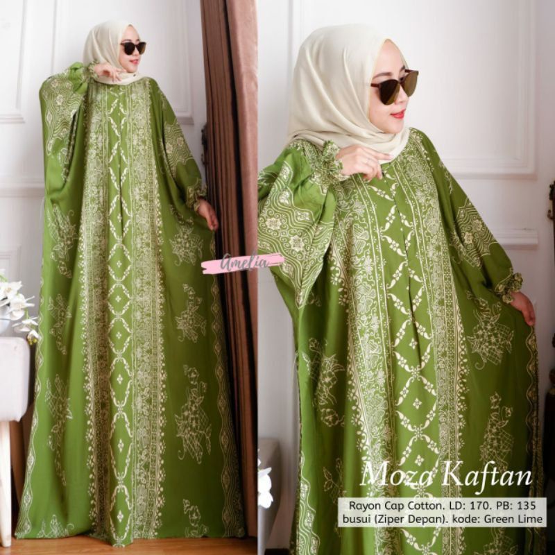 ( BISA COD ) MOZA GAMIS KAFTAN JUMBO XXXL | GAMIS RAYON JUMBO BUSUI | LONGDRESS KAFTAN