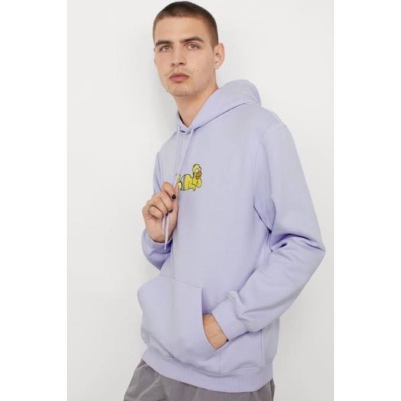 Hoodie H&amp;m The Simpsons Papa Lilac Purple HnM Wanita Cewek Pria Free Paper Bag