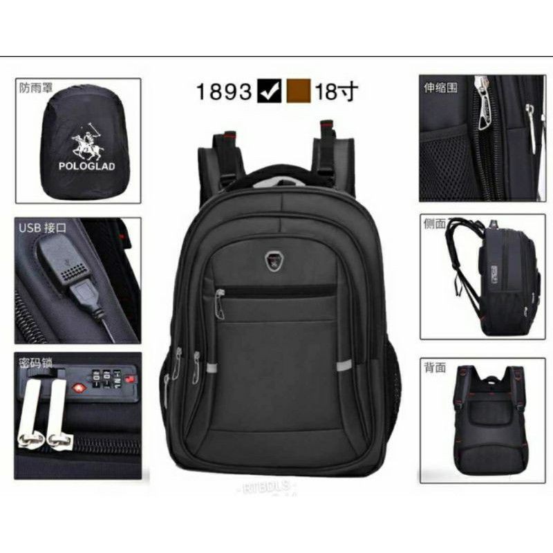 tas ransel laptop polo glad 18 inchi