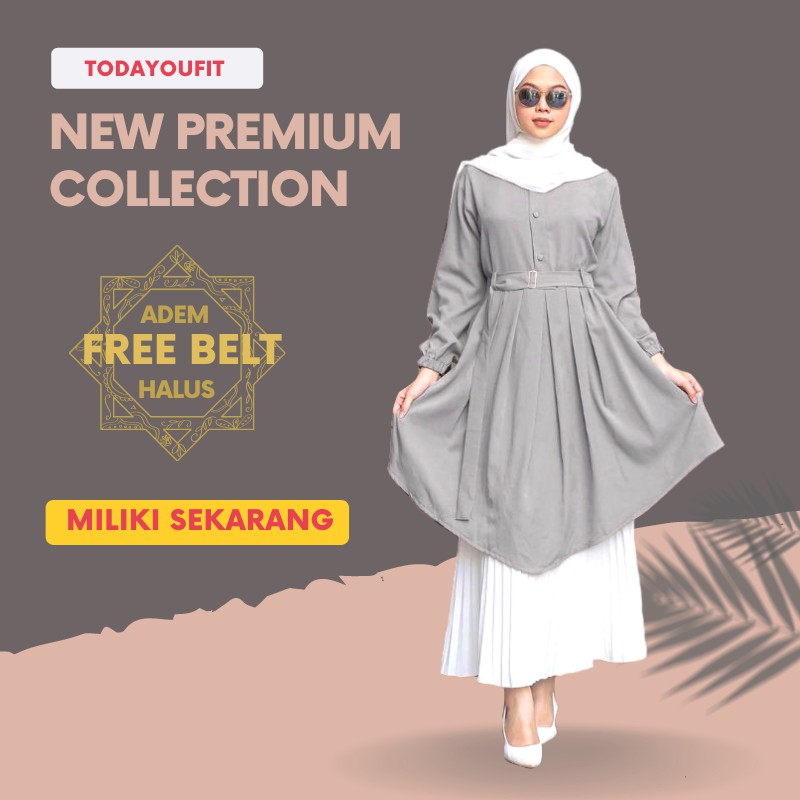 Atasan Tunik Wanita Remaja Wanita muslim Kekinian Terbaru 2021