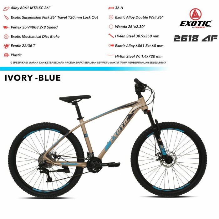 PACIFIC EXOTIC ET2618AF MTB 27.5" FL ALLOY SEPEDA GUNUNG - Ivory Blue