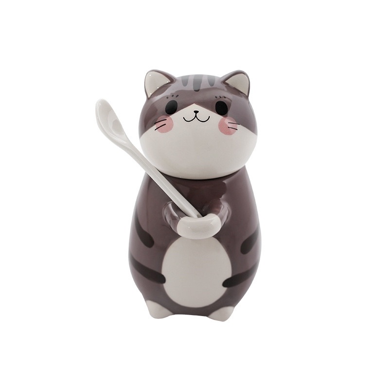 mug dan patung lucu kucing berbagai variasi unik dan lucu bahan keramik import dengan kotak dan streofoam packaging-7