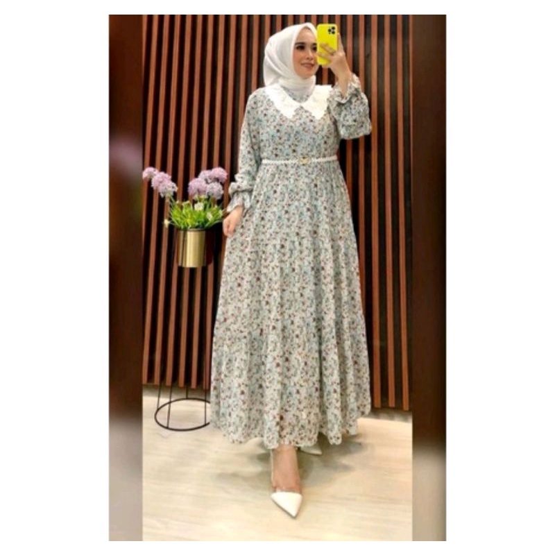 GAMIS CERUTY BABYDOL MOTIF KERAH KOREAN//CERUTY BABYDOLL  RENDA KERAH//Ceruty Babydoll motif busui