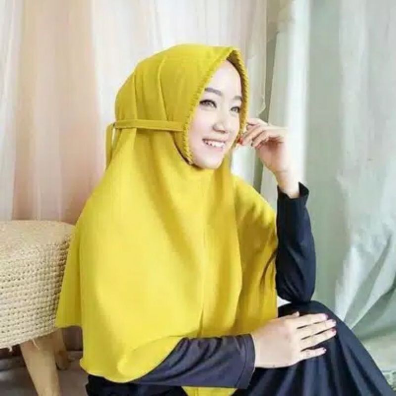 Jilbab Bergo Instan Lipit/Bergo Maryam Lipit Damond Non Pet Tali