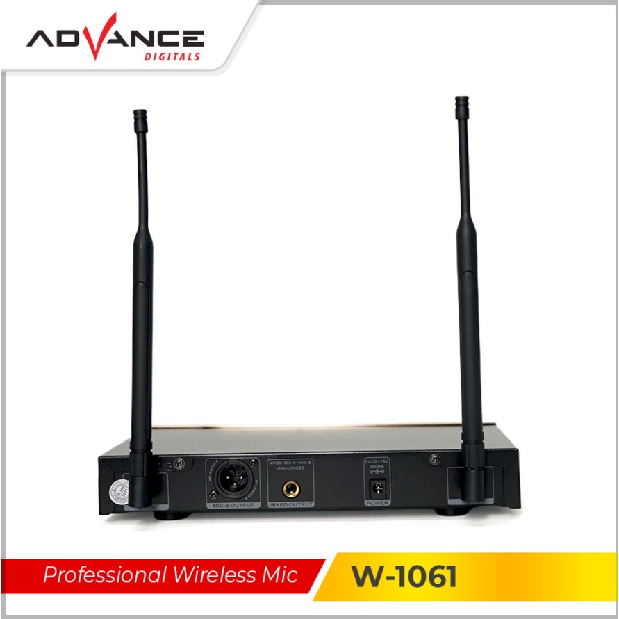 ADVANCE W1061 Dual Mic Wireless Profesional Microphone + Amplifier Mic