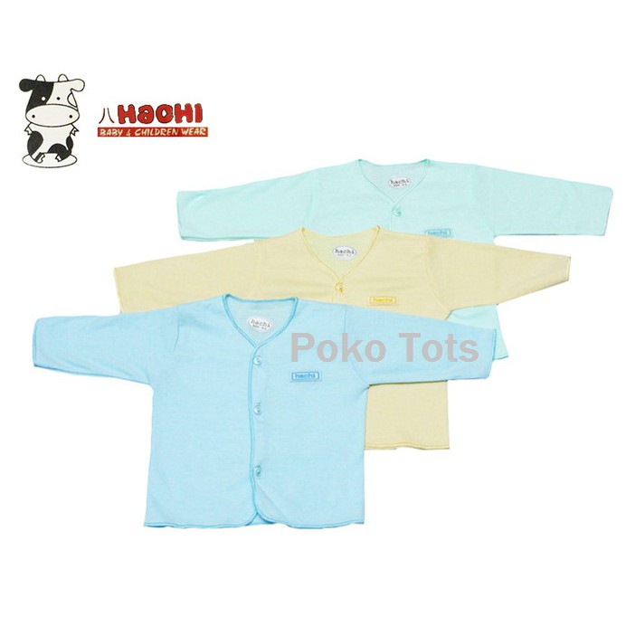 Hachi Kemeja Kaos Tangan Panjang Kancing Depan Bayi dan Anak Warna Polos