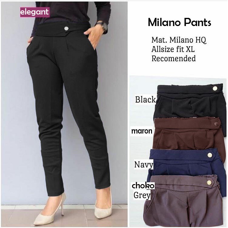 Celana Baggypants/Celana Wanita/Celana Panjang Polos/Celana MILANO ( L &amp; jumbo )