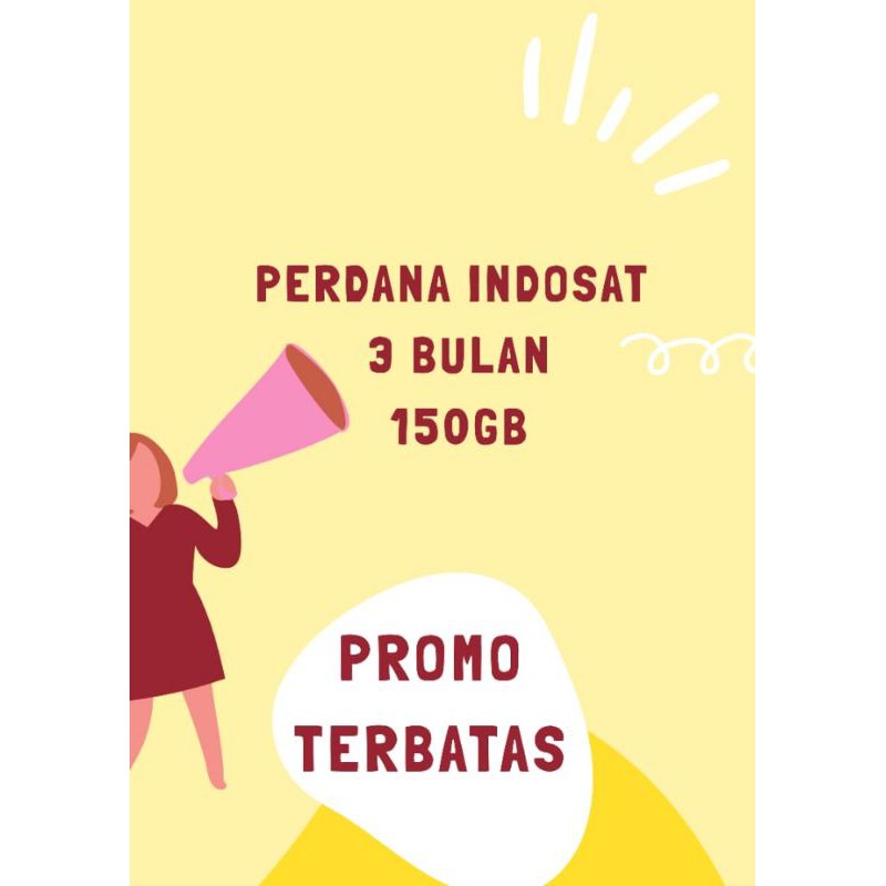 Perdana Indosat 150GB 3 Bulan